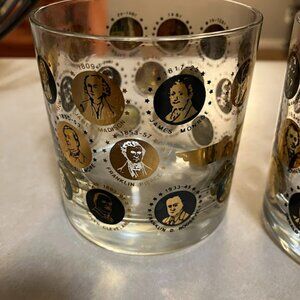 This is a vintage mid-century modern Presidential Low Ball Glass Cups
